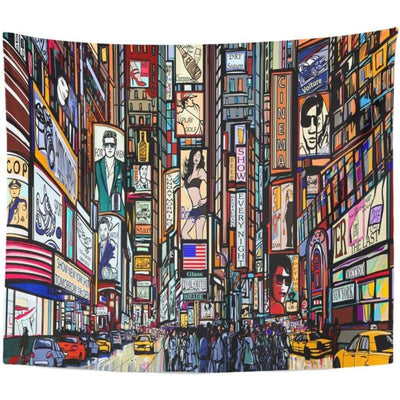 Vintage Trompe L'Oeil Wandtapijt New York